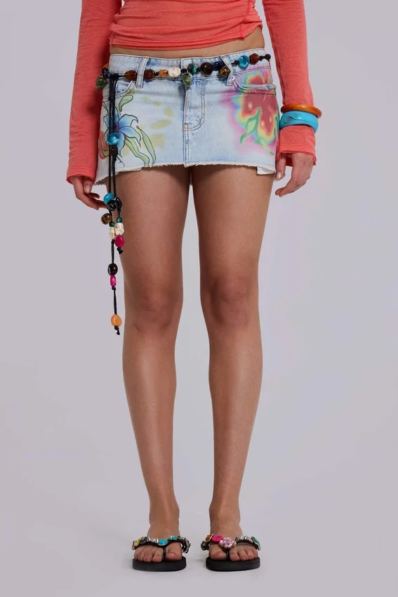 Zadie Airbrush Denim Off-mini-rok