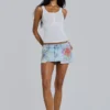 Zadie Airbrush Denim Off-mini-rok