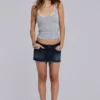 Zadie denim afgeknipte minirok in donkere wassing