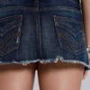 Zadie denim afgeknipte minirok in donkere wassing