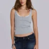 Zadie denim afgeknipte minirok in donkere wassing