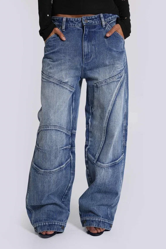 Zae baggy jeans met panelen en lage taille