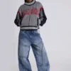 Zae baggy jeans met panelen en lage taille