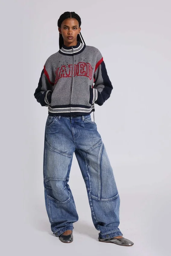 Zae baggy jeans met panelen en lage taille