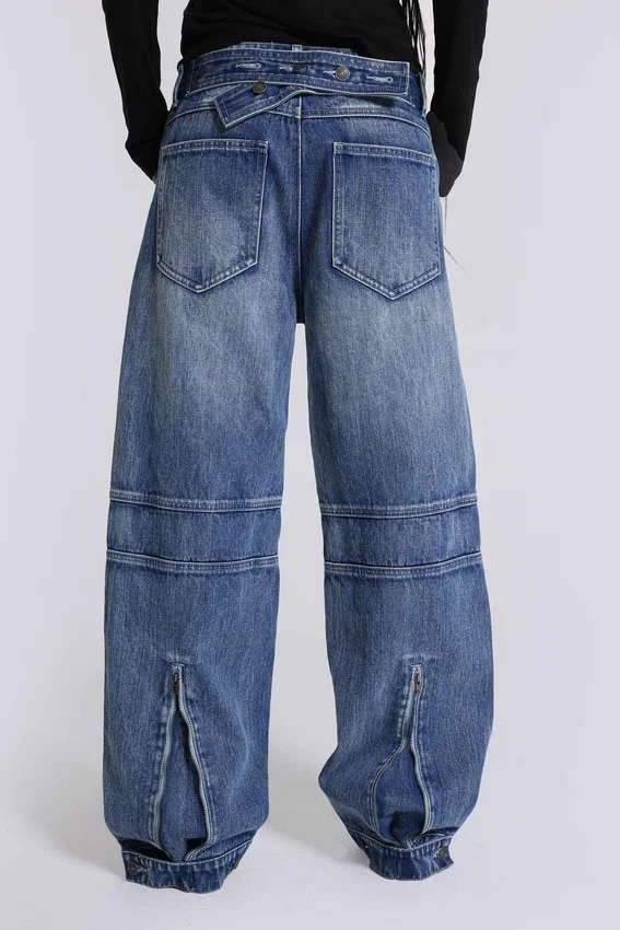 Zae baggy jeans met panelen en lage taille
