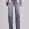 Zain Shredded Bootcut-Jeans in grijs