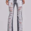 Zain Shredded Bootcut-Jeans in grijs