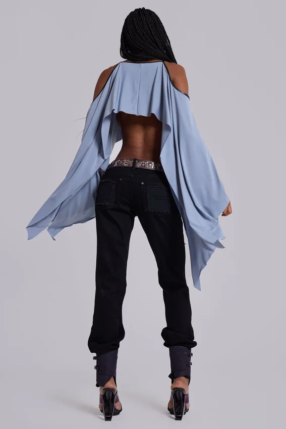 Zain versnipperde bootcut-Jeans in zwart