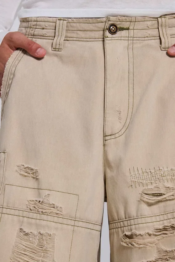 Zandkleurige cargoshorts