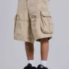 Zandkleurige cargoshorts