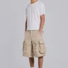 Zandkleurige cargoshorts