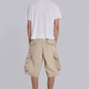 Zandkleurige cargoshorts