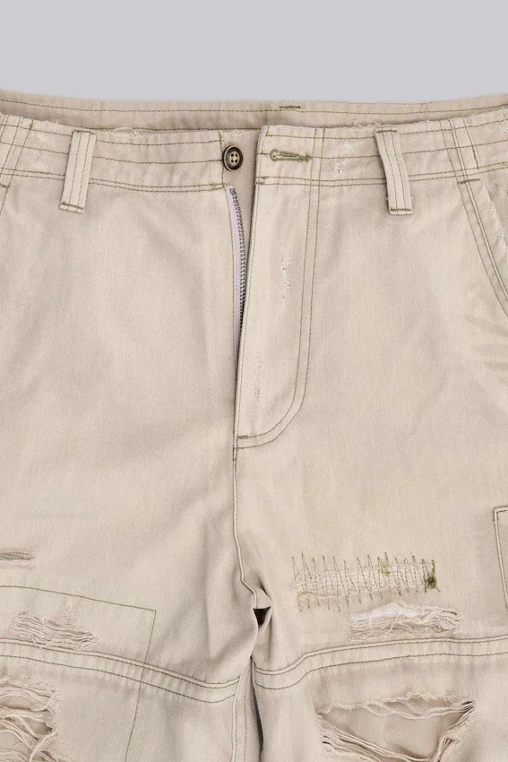 Zandkleurige cargoshorts