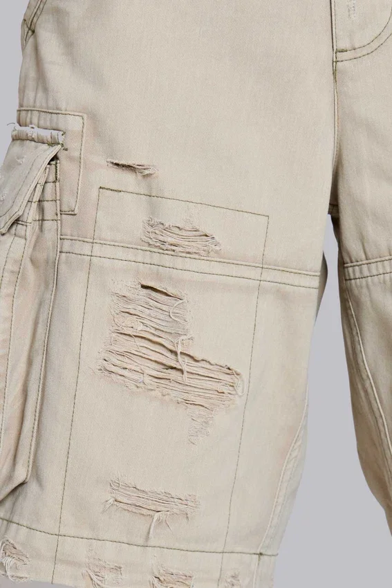 Zandkleurige cargoshorts