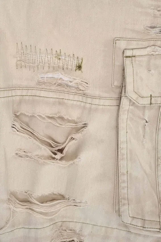 Zandkleurige cargoshorts