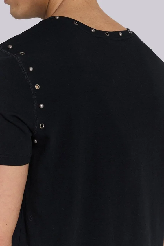 Zwart Mist-T-shirt met studs