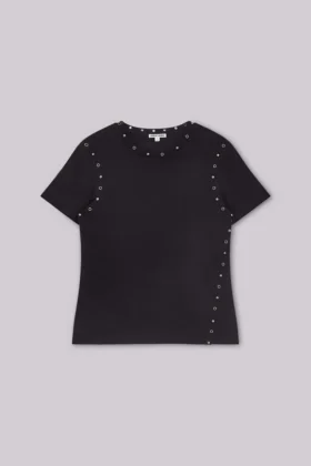 Zwart Mist-T-shirt met studs