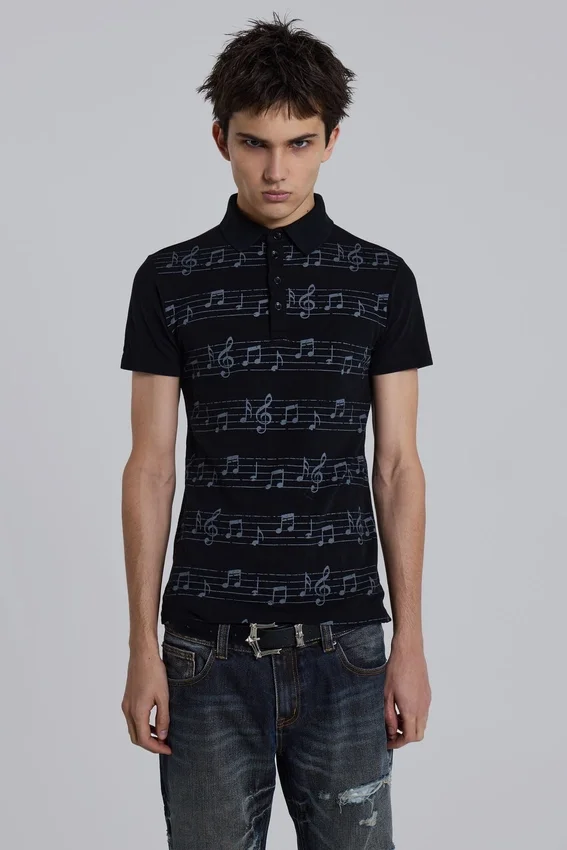 Zwart Riff-poloshirt