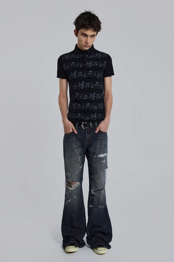 Zwart Riff-poloshirt