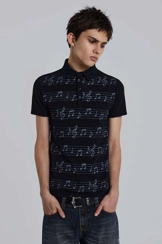 Zwart Riff-poloshirt
