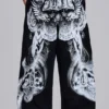 Zwarte baggy Monster Joggers met gothic-print