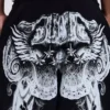 Zwarte baggy Monster Joggers met gothic-print