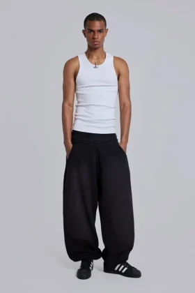 Zwarte baggy Monster Joggers met omgeslagen boorden