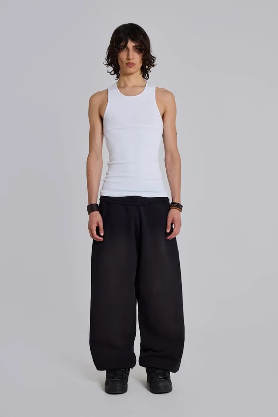 Zwarte baggy Monster Joggers met omgeslagen boorden