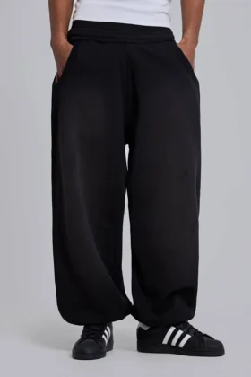Zwarte baggy Monster Joggers met omgeslagen boorden