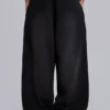 Zwarte baggy Monster Joggers met omgeslagen boorden
