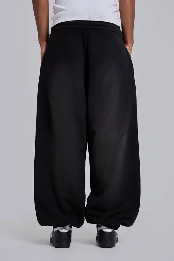Zwarte baggy Monster Joggers met omgeslagen boorden