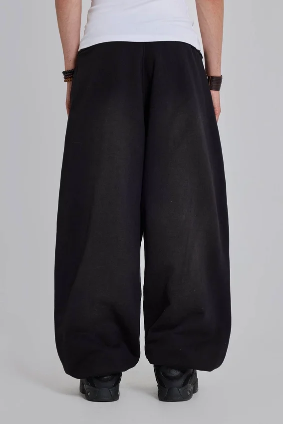 Zwarte baggy Monster Joggers met omgeslagen boorden