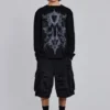 Zwarte Beach-cargoshorts met distressed-effect