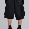 Zwarte Beach-cargoshorts met distressed-effect