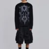Zwarte Beach-cargoshorts met distressed-effect