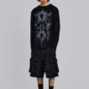 Zwarte Beach-cargoshorts met distressed-effect