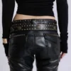 Zwarte Carbon Black Drift-broek met studs en bootcut
