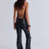 Zwarte Carbon Black Drift-broek met studs en bootcut