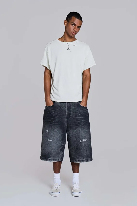 Zwarte Cinch Colossus-jeansshort
