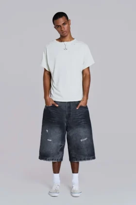 Zwarte Cinch Colossus-jeansshort