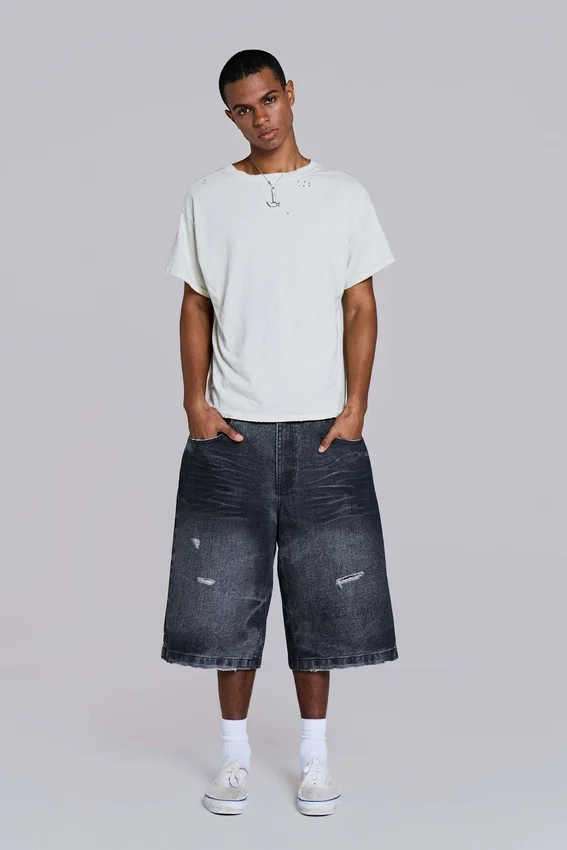 Zwarte Cinch Colossus-jeansshort