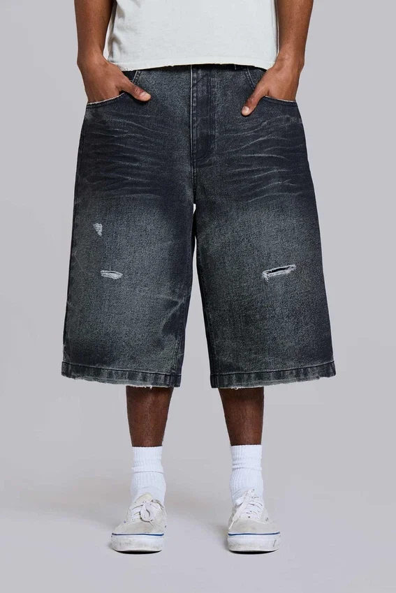 Zwarte Cinch Colossus-jeansshort