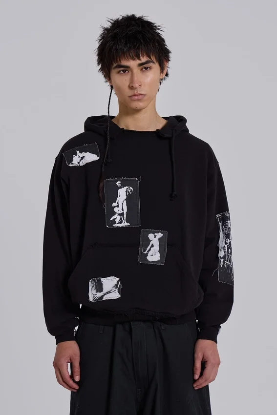 Zwarte Devoted Patch-hoodie
