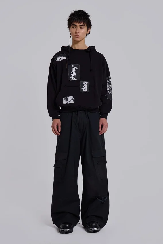 Zwarte Devoted Patch-hoodie