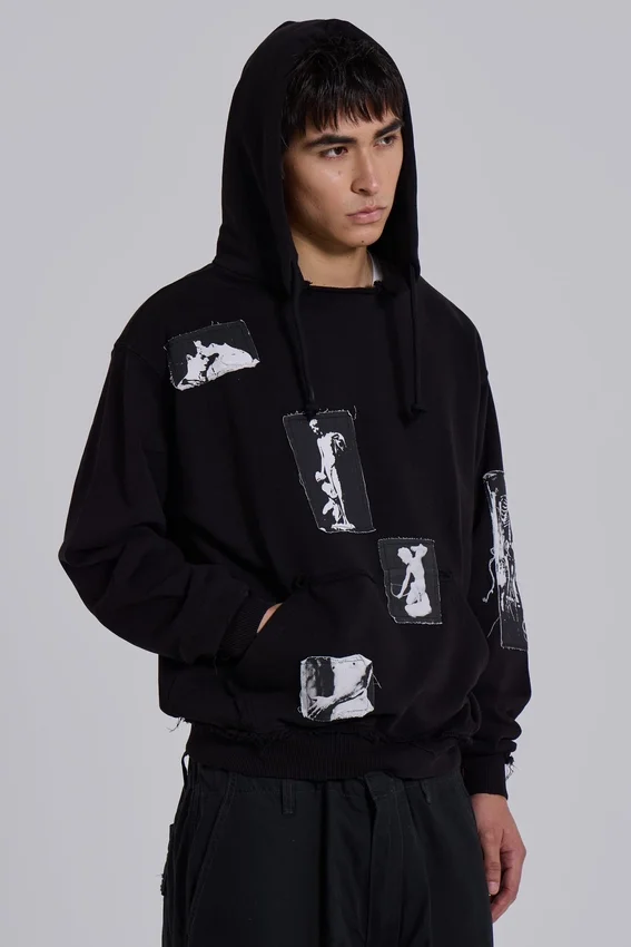 Zwarte Devoted Patch-hoodie