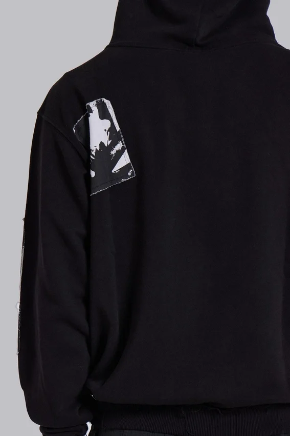 Zwarte Devoted Patch-hoodie