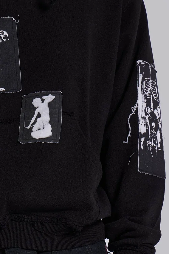 Zwarte Devoted Patch-hoodie