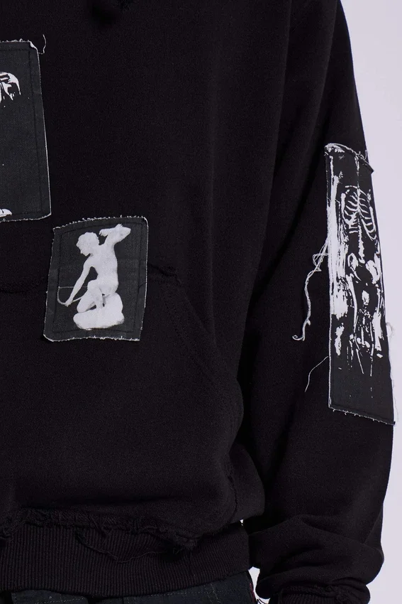 Zwarte Devoted Patch-hoodie