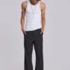 Zwarte gestreepte Stacked Bootcut-pakbroek