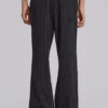 Zwarte gestreepte Stacked Bootcut-pakbroek